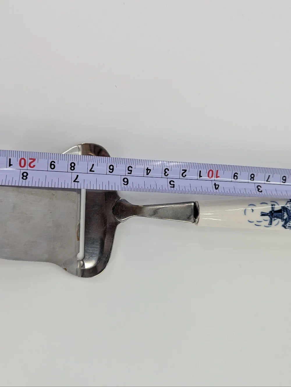Vintage Delft Ellesva Blue White Porcelain Windmill Cheese Plane Slicer Dutch
